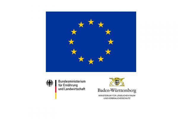 Logos of the European Union, the Federal Ministry of Food and Agriculture and the Ministry of Rural Areas and Consumer Protection Baden-Württemberg.