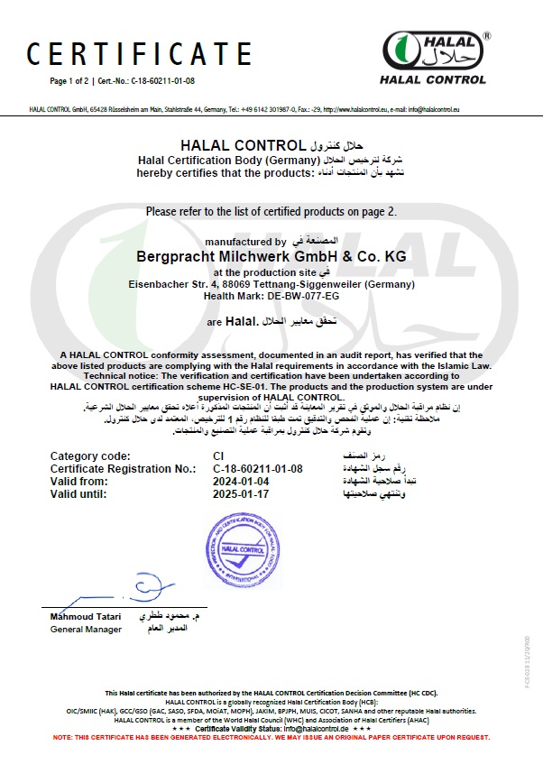 HALAL Zertifikat 2024/25